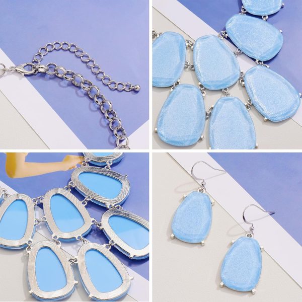 Firstmeet Chunky Bubble Statement Collar Necklace with Earrings for Women - Image 71