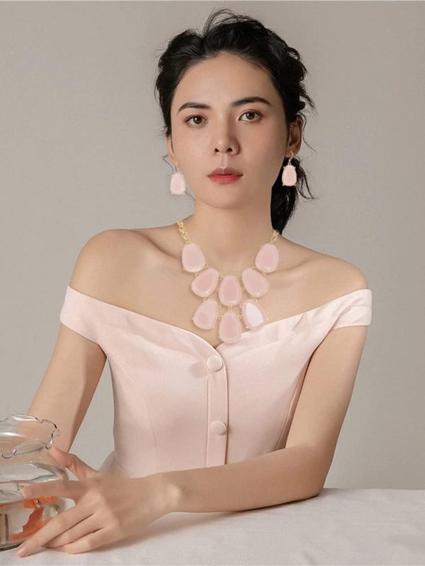 Firstmeet Chunky Bubble Statement Collar Necklace with Earrings for Women - Image 75