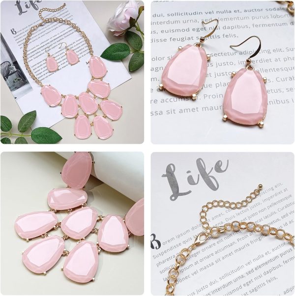 Firstmeet Chunky Bubble Statement Collar Necklace with Earrings for Women - Image 77