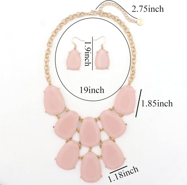 Firstmeet Chunky Bubble Statement Collar Necklace with Earrings for Women - Image 78