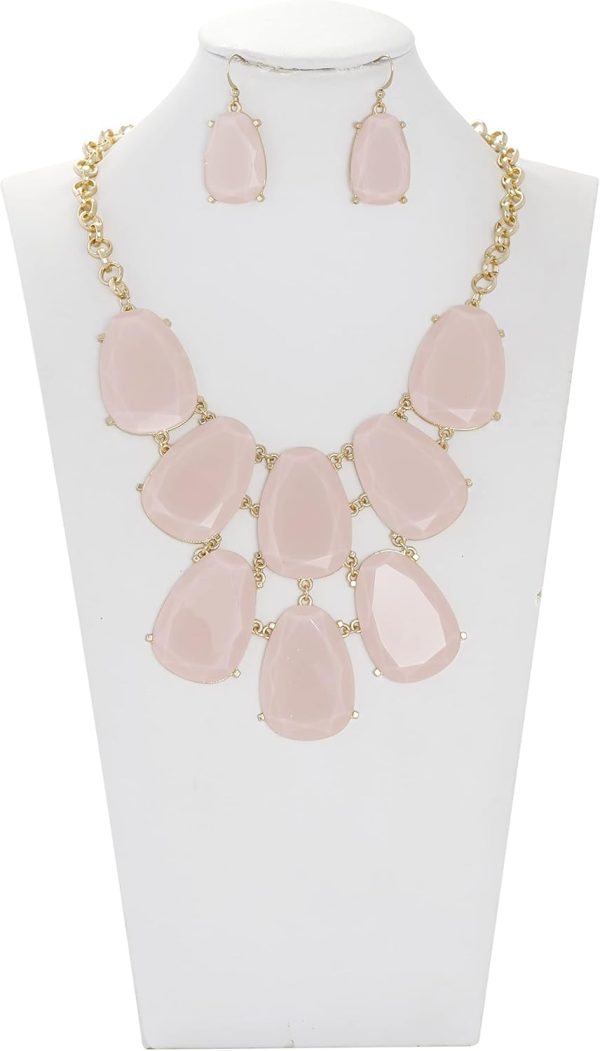 Firstmeet Chunky Bubble Statement Collar Necklace with Earrings for Women - Image 79