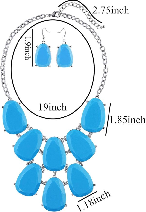 Firstmeet Chunky Bubble Statement Collar Necklace with Earrings for Women - Image 84