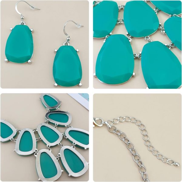 Firstmeet Chunky Bubble Statement Collar Necklace with Earrings for Women - Image 88