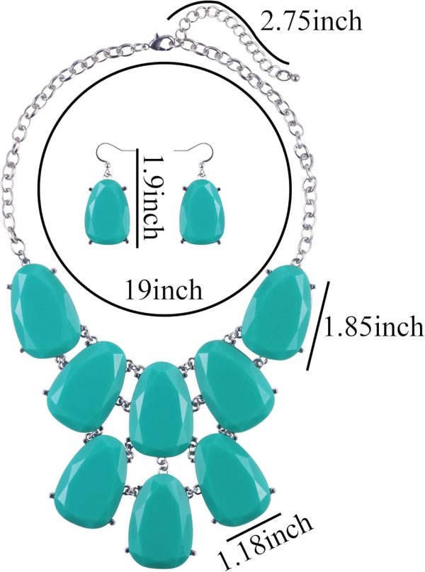 Firstmeet Chunky Bubble Statement Collar Necklace with Earrings for Women - Image 89