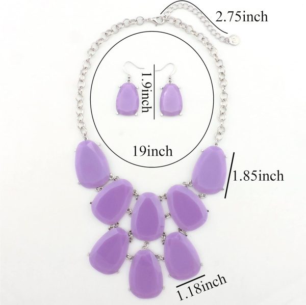 Firstmeet Chunky Bubble Statement Collar Necklace with Earrings for Women - Image 94