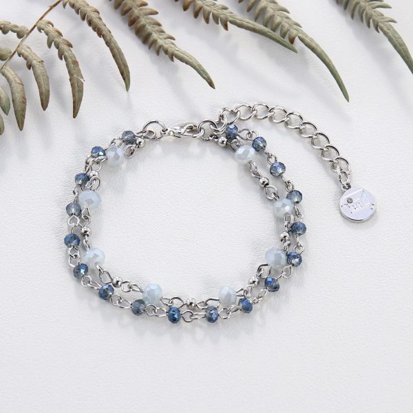 Firstmeet Long Chain Multi Layer Fashion Glass Beads Handmade Necklace with Bracelet for Women - Image 5