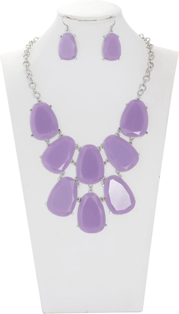 Firstmeet Chunky Bubble Statement Collar Necklace with Earrings for Women - Image 95