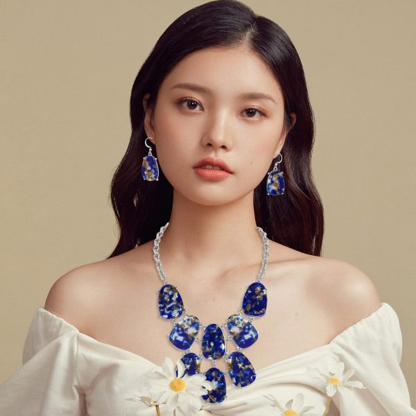 Firstmeet Chunky Bubble Statement Collar Necklace with Earrings for Women - Image 97