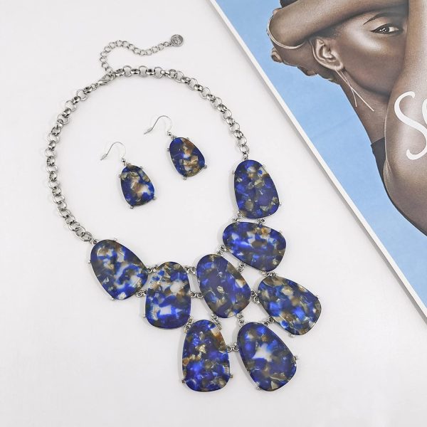 Firstmeet Chunky Bubble Statement Collar Necklace with Earrings for Women - Image 98