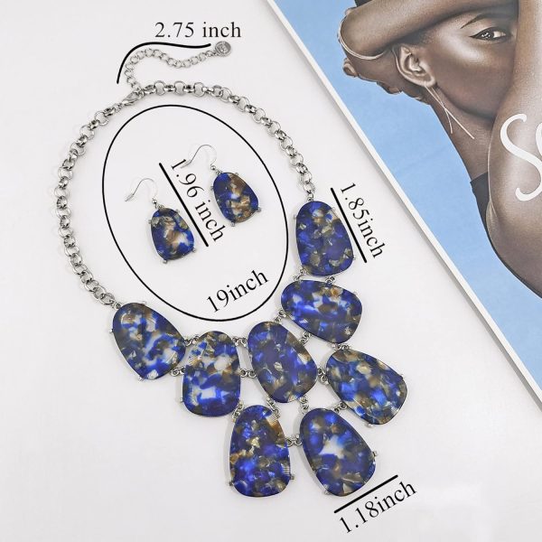 Firstmeet Chunky Bubble Statement Collar Necklace with Earrings for Women - Image 100