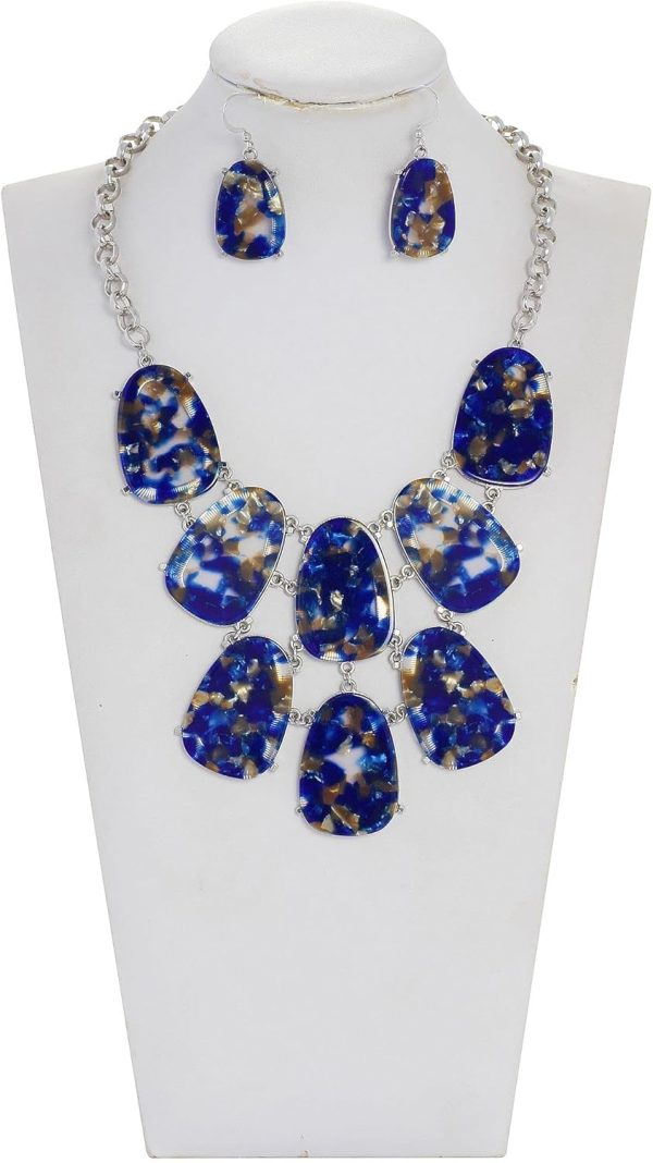 Firstmeet Chunky Bubble Statement Collar Necklace with Earrings for Women - Image 101