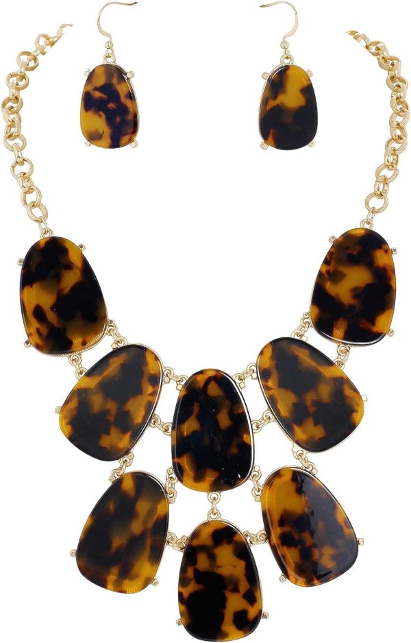Firstmeet Chunky Bubble Statement Collar Necklace with Earrings for Women - Image 102