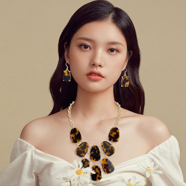 Firstmeet Chunky Bubble Statement Collar Necklace with Earrings for Women - Image 103