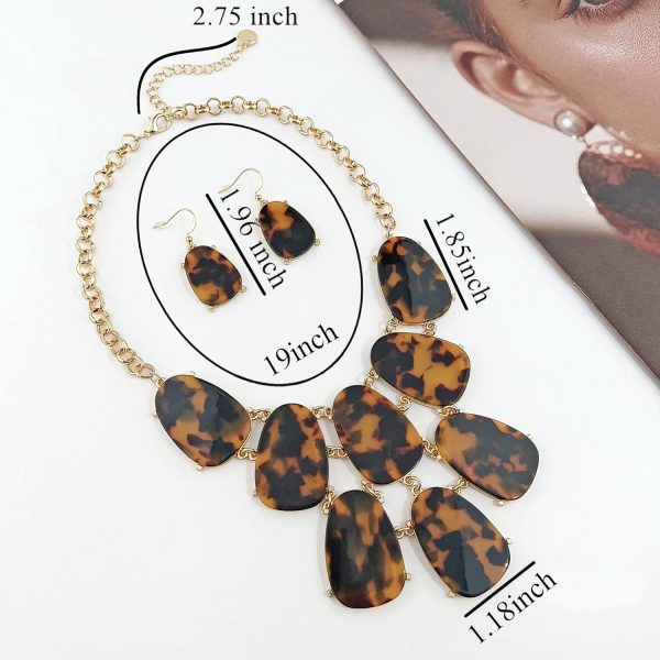 Firstmeet Chunky Bubble Statement Collar Necklace with Earrings for Women - Image 106