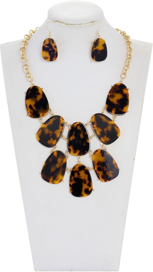 Firstmeet Chunky Bubble Statement Collar Necklace with Earrings for Women - Image 107