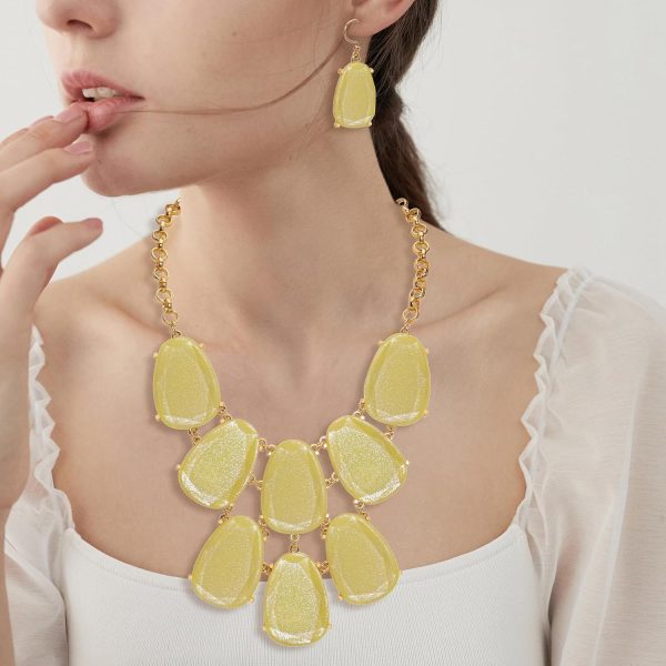 Firstmeet Chunky Bubble Statement Collar Necklace with Earrings for Women - Image 109