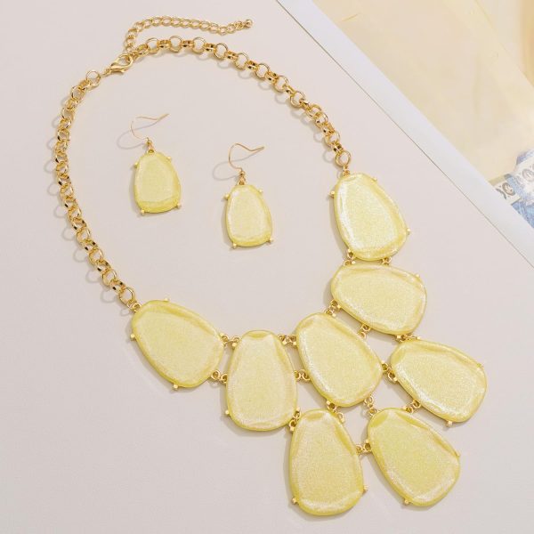 Firstmeet Chunky Bubble Statement Collar Necklace with Earrings for Women - Image 110
