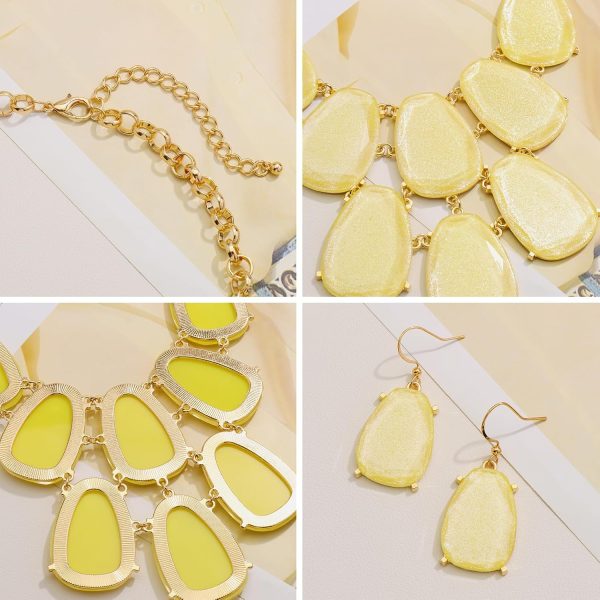Firstmeet Chunky Bubble Statement Collar Necklace with Earrings for Women - Image 111