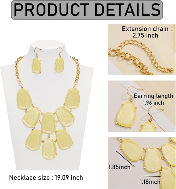 Firstmeet Chunky Bubble Statement Collar Necklace with Earrings for Women - Image 113