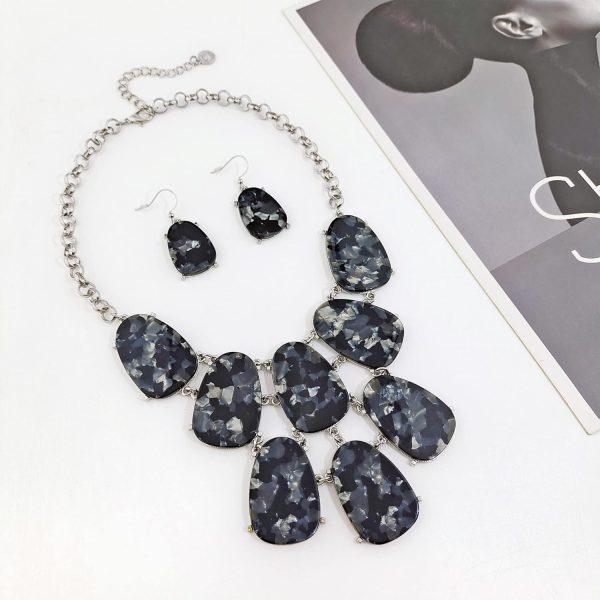 Firstmeet Chunky Bubble Statement Collar Necklace with Earrings for Women - Image 121