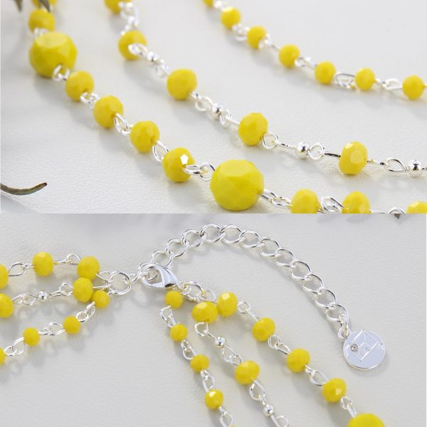 Firstmeet Long Chain Multi Layer Fashion Glass Beads Handmade Necklace with Bracelet for Women - Image 31