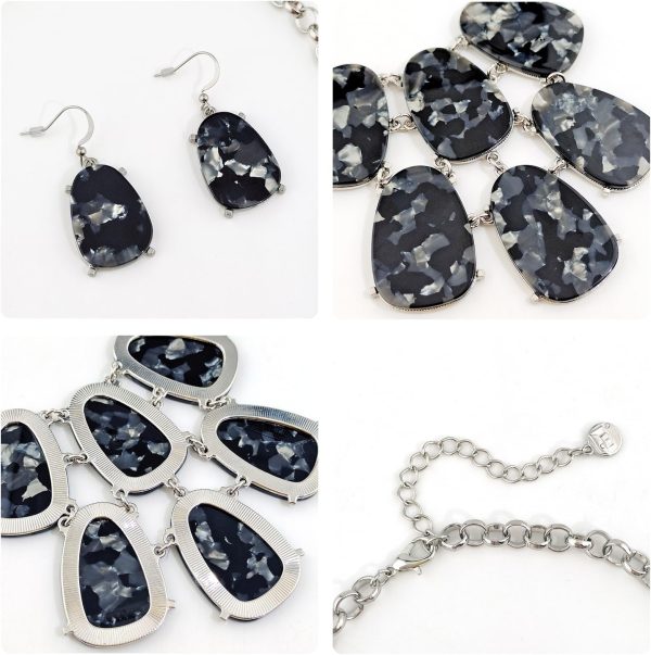 Firstmeet Chunky Bubble Statement Collar Necklace with Earrings for Women - Image 122