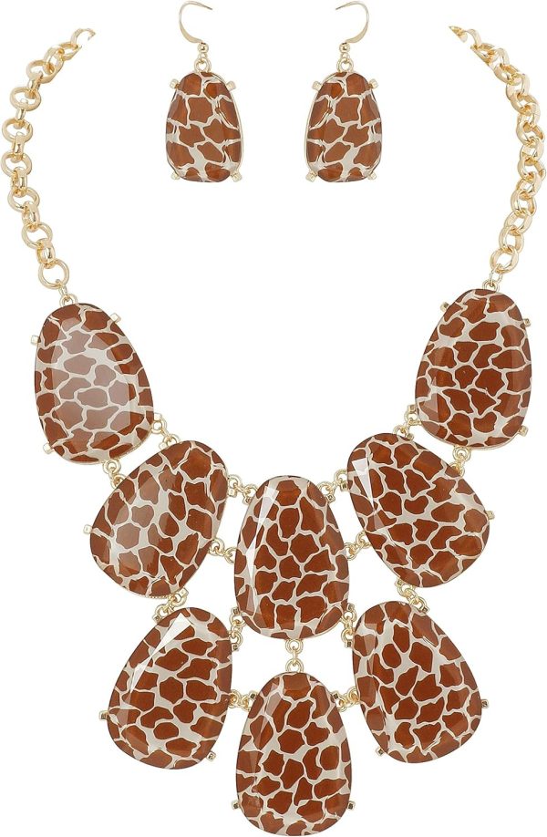 Firstmeet Chunky Bubble Statement Collar Necklace with Earrings for Women - Image 125