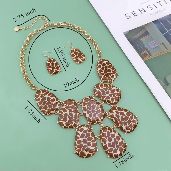 Firstmeet Chunky Bubble Statement Collar Necklace with Earrings for Women - Image 128