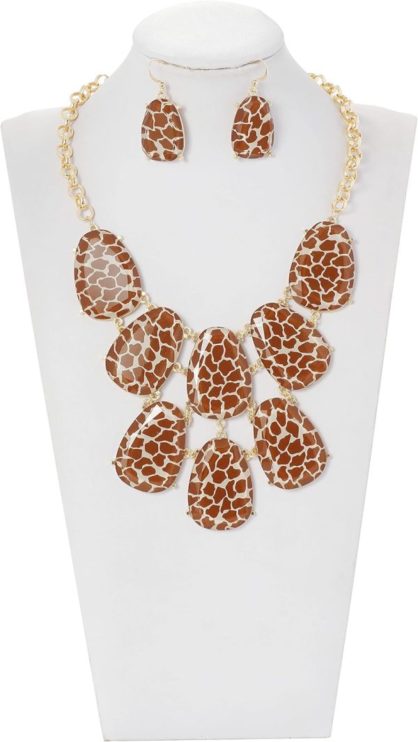 Firstmeet Chunky Bubble Statement Collar Necklace with Earrings for Women - Image 129