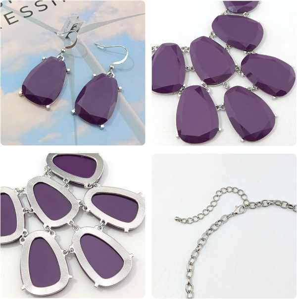 Firstmeet Chunky Bubble Statement Collar Necklace with Earrings for Women - Image 133