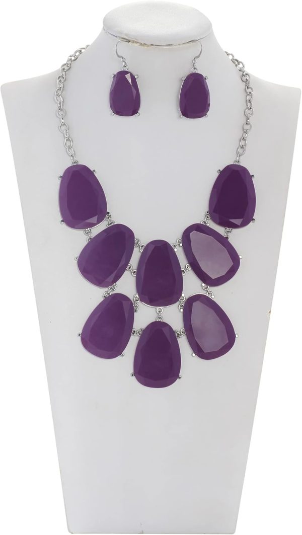 Firstmeet Chunky Bubble Statement Collar Necklace with Earrings for Women - Image 135