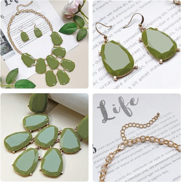 Firstmeet Chunky Bubble Statement Collar Necklace with Earrings for Women - Image 139