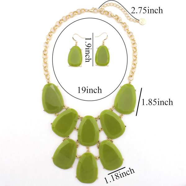 Firstmeet Chunky Bubble Statement Collar Necklace with Earrings for Women - Image 140
