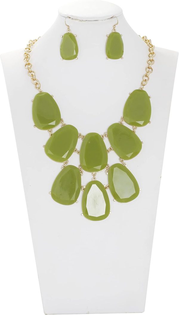 Firstmeet Chunky Bubble Statement Collar Necklace with Earrings for Women - Image 141