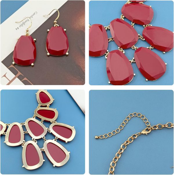 Firstmeet Chunky Bubble Statement Collar Necklace with Earrings for Women - Image 149