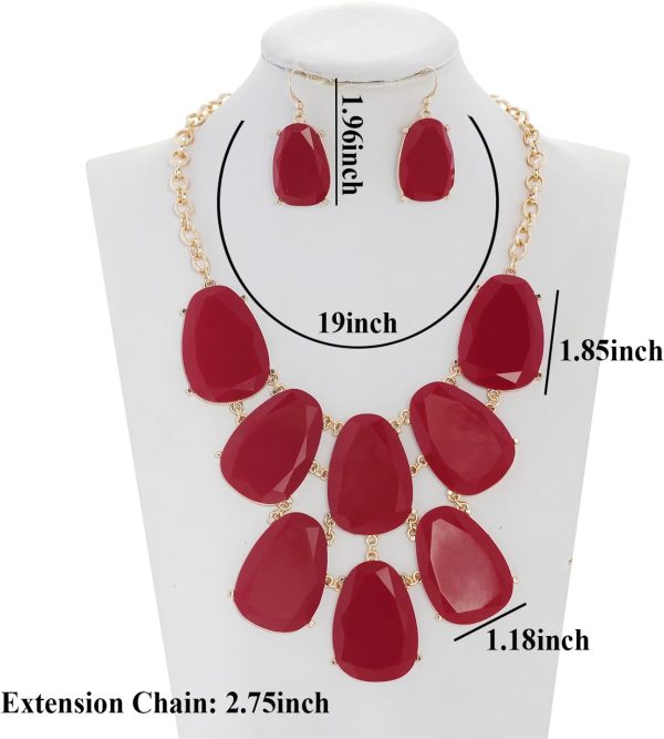 Firstmeet Chunky Bubble Statement Collar Necklace with Earrings for Women - Image 150