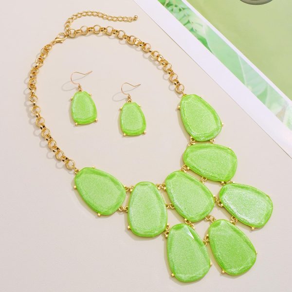 Firstmeet Chunky Bubble Statement Collar Necklace with Earrings for Women - Image 153