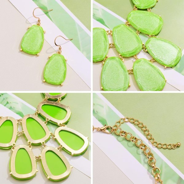 Firstmeet Chunky Bubble Statement Collar Necklace with Earrings for Women - Image 154
